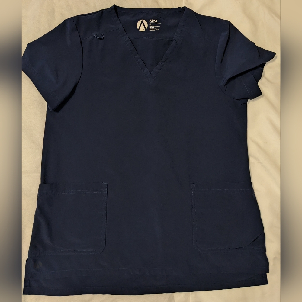 Adar Addition Collection Navy Blue Scrub Top